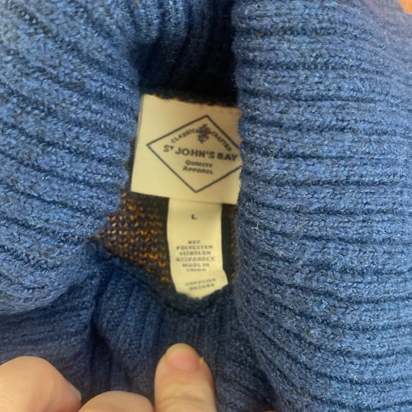 St. John’s Bay Navy Polka Dot Sweater. Size Large - Picture 3 of 7